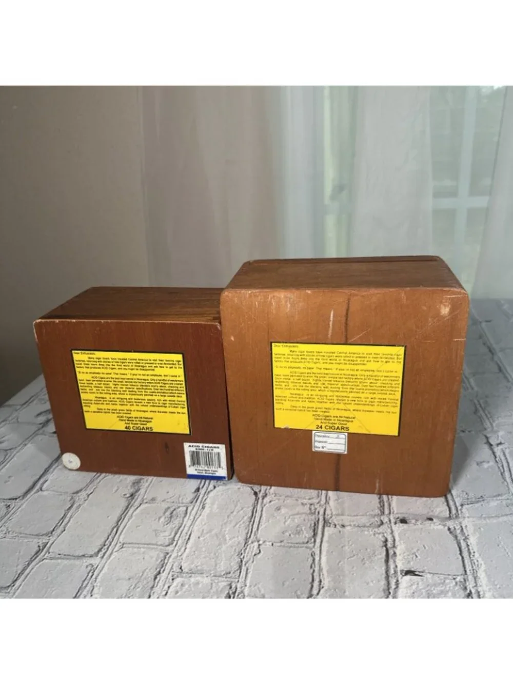 Acid EMPTY Cigar Box Lot Of 2 By Drew Estate Wood Crafts Storage Blondie & Atom